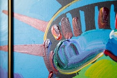 Peter Max Original Acrylic Painting on Canvas "Delta" Statue of Liberty