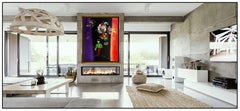 Peter Max Original Acrylic Painting On Canvas Large Roseville Profile Signed Art