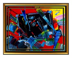 Beauty Profile 91 Peter Max Acrylic Painting on Canvas