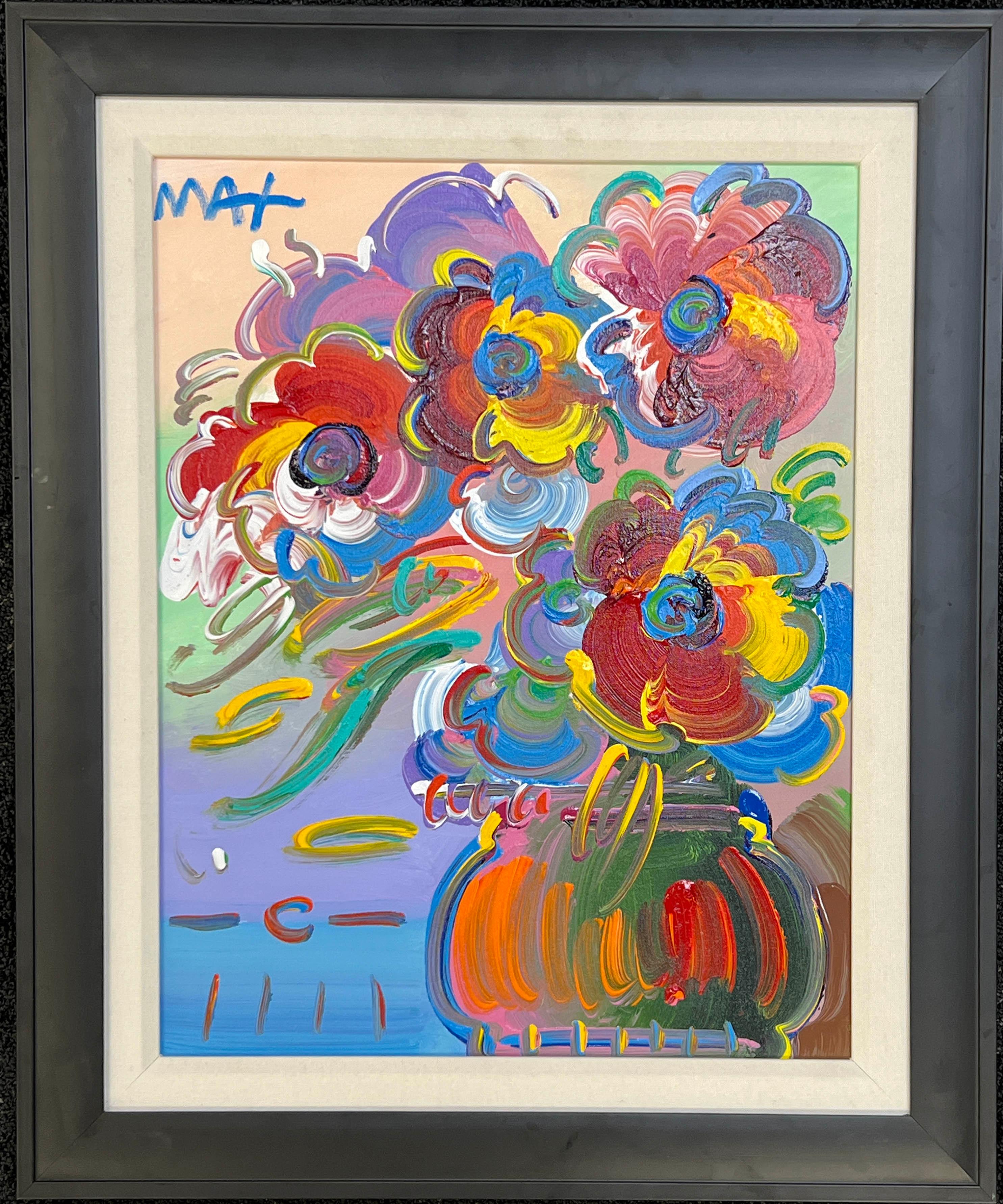 Peter Max Original Painting on Canvas 2017 with COA from Park West