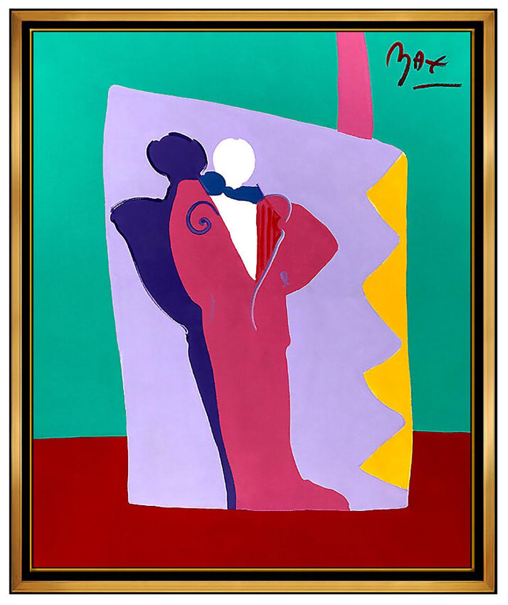 Peter Max Figurative Painting - PETER MAX Original PAINTING on CANVAS Signed DECO MAN Acrylic HUGE 60x48 Pop Art