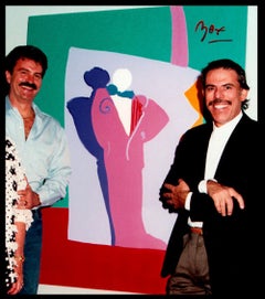 PETER MAX Original PAINTING on CANVAS Signed DECO MAN Acrylic HUGE 60x48 Pop Art