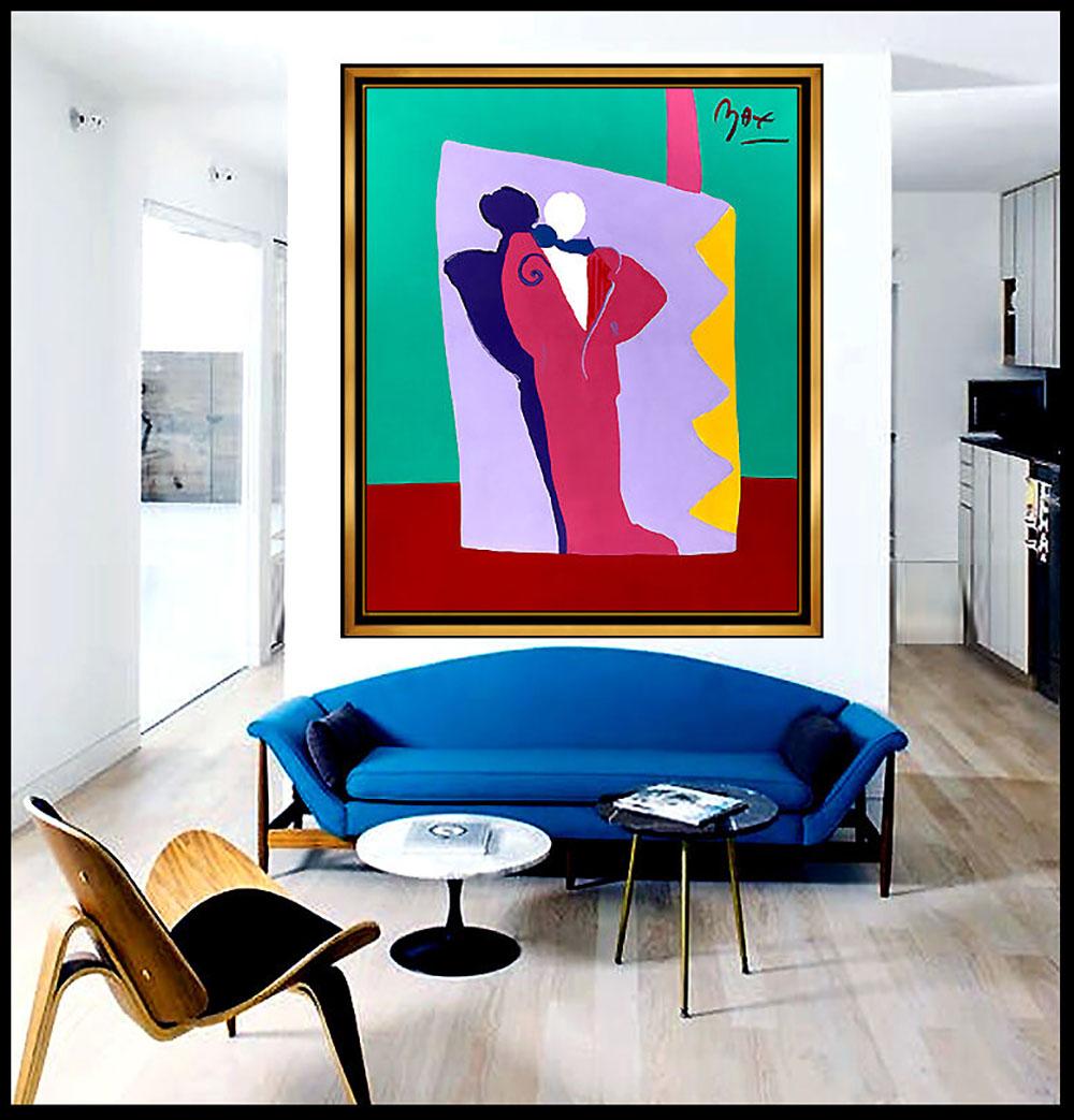 PETER MAX Original PAINTING on CANVAS Signed DECO MAN Acrylic HUGE 60x48 Pop Art For Sale 3