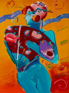 Peter Max Original Signed Lim/ed Nude Fan Dancer after painting of 300