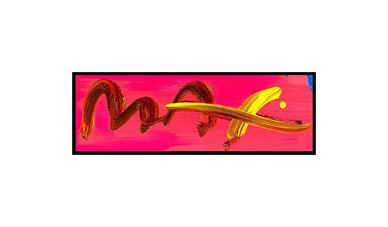 PETER MAX Original Signed PAINTING Abstract VASE OF FLOWERS Pop ART Acrylic Oil - Pop Art Painting by Peter Max