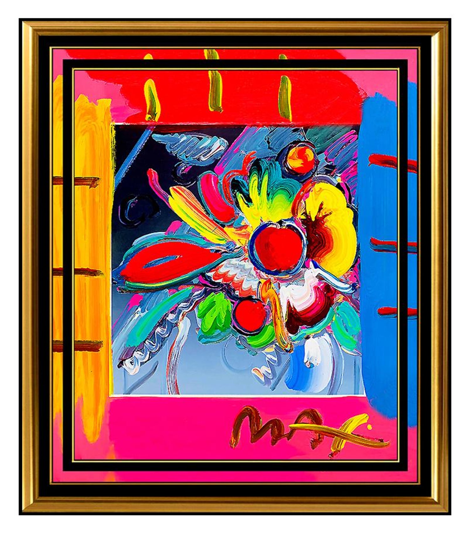 Peter Max Peter Max Original Signed Painting Abstract Vase Of
