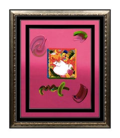 PETER MAX Original Signed PAINTING Acrylic FLOWER BLOSSOM LADY Pop ART Oil