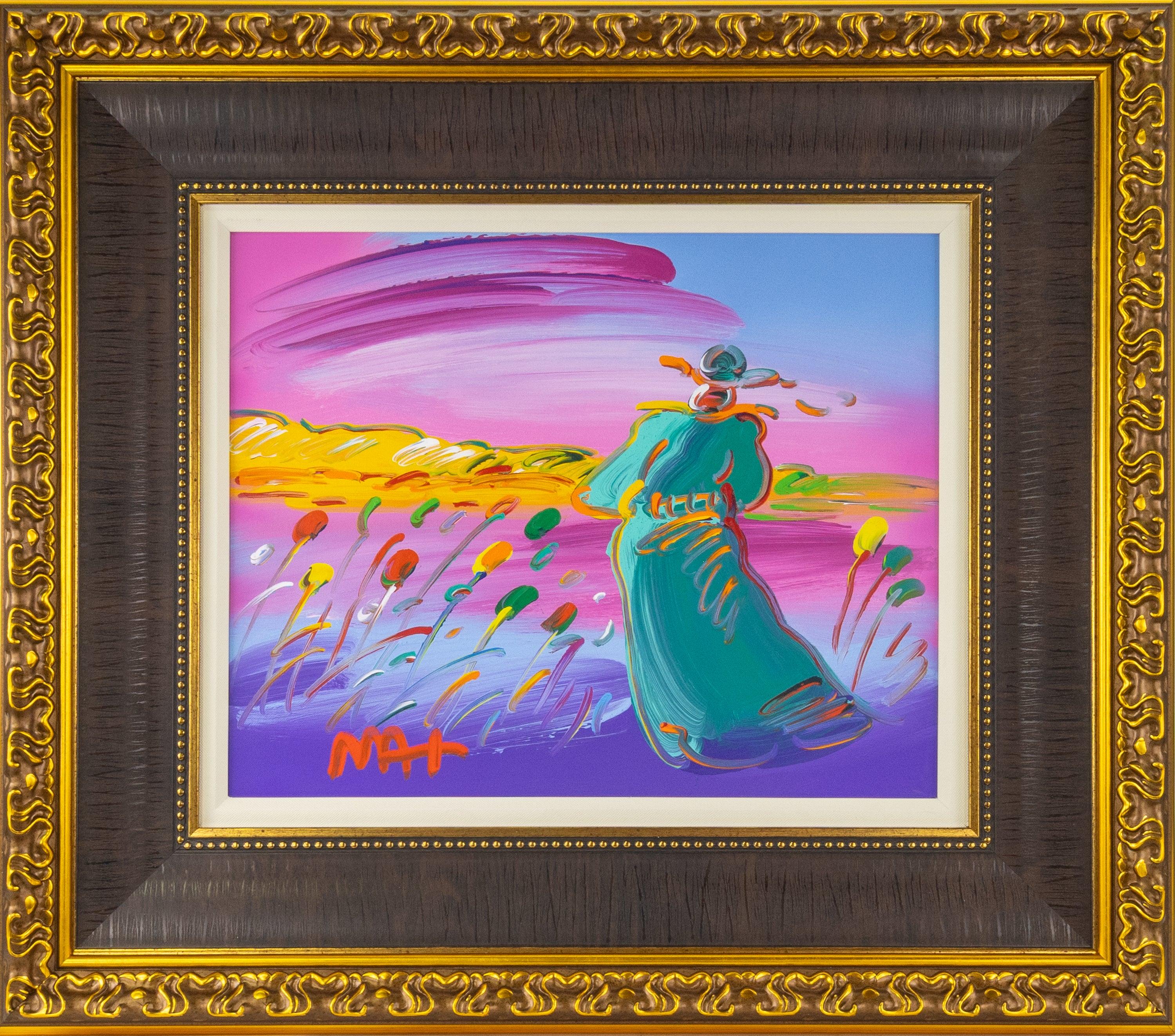 Peter Max Walking in Reeds Signed Original Painting on Canvas