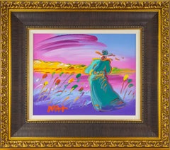 Peter Max Walking in Reeds Signed Original Painting on Canvas