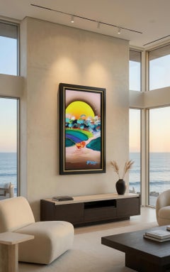 Peter Max sans frontières (Ver. III) Peinture originale sur toile de 2018, signée