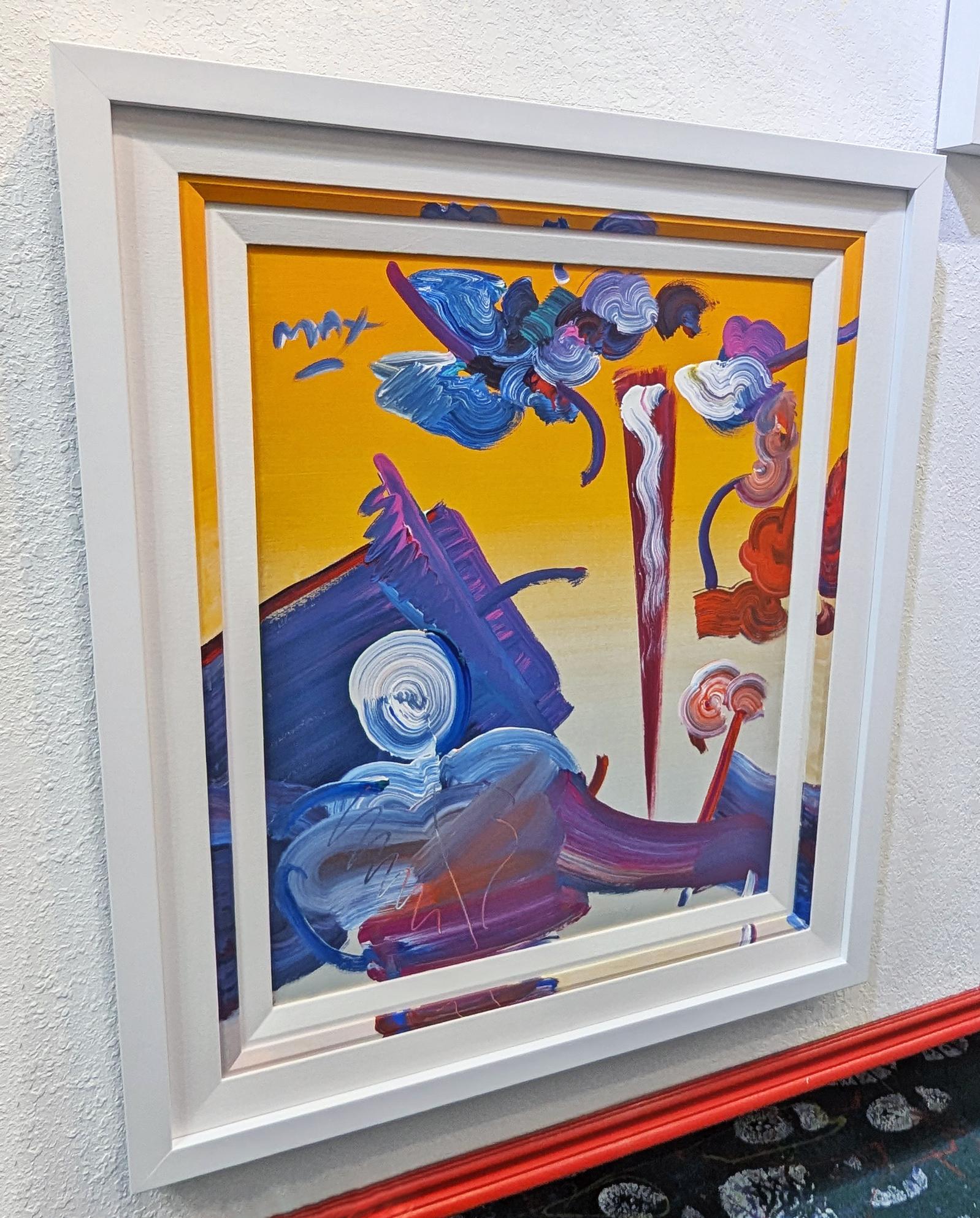 Sage Abstract (Quadro originale incorniciato su misura) - Painting di Peter Max