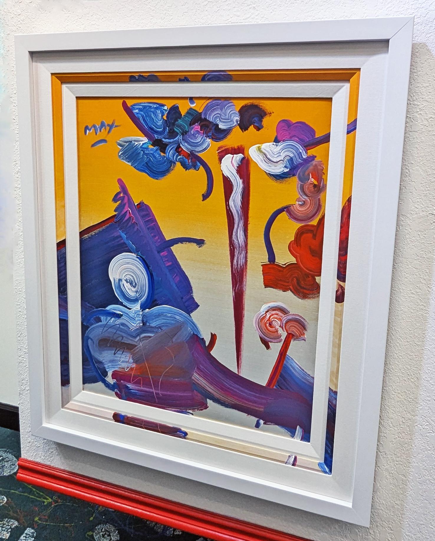Sage Abstract (Quadro originale incorniciato su misura) - Painting Pop Art di Peter Max