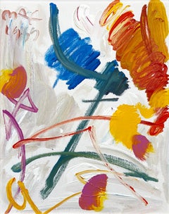 Spring (Abstract), custom framed original painting on canvas