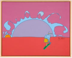 Sunset Sail, Original Painting on Canvas, Signed, 25x31 in. Framed, 1971