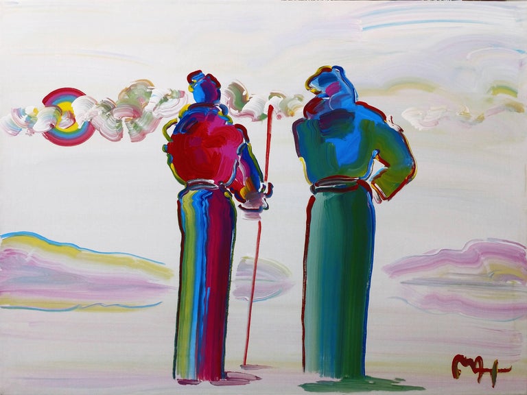 Peter Max - TWO SAGES, ONE WITH CANE VER. II #3 For Sale at 1stdibs