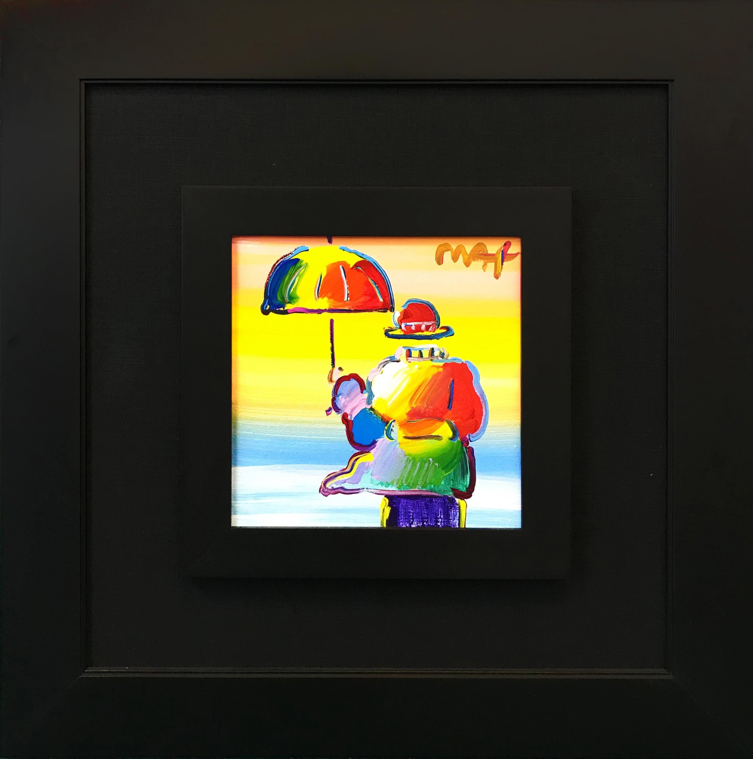 UMBRELLA MAN - Painting by Peter Max