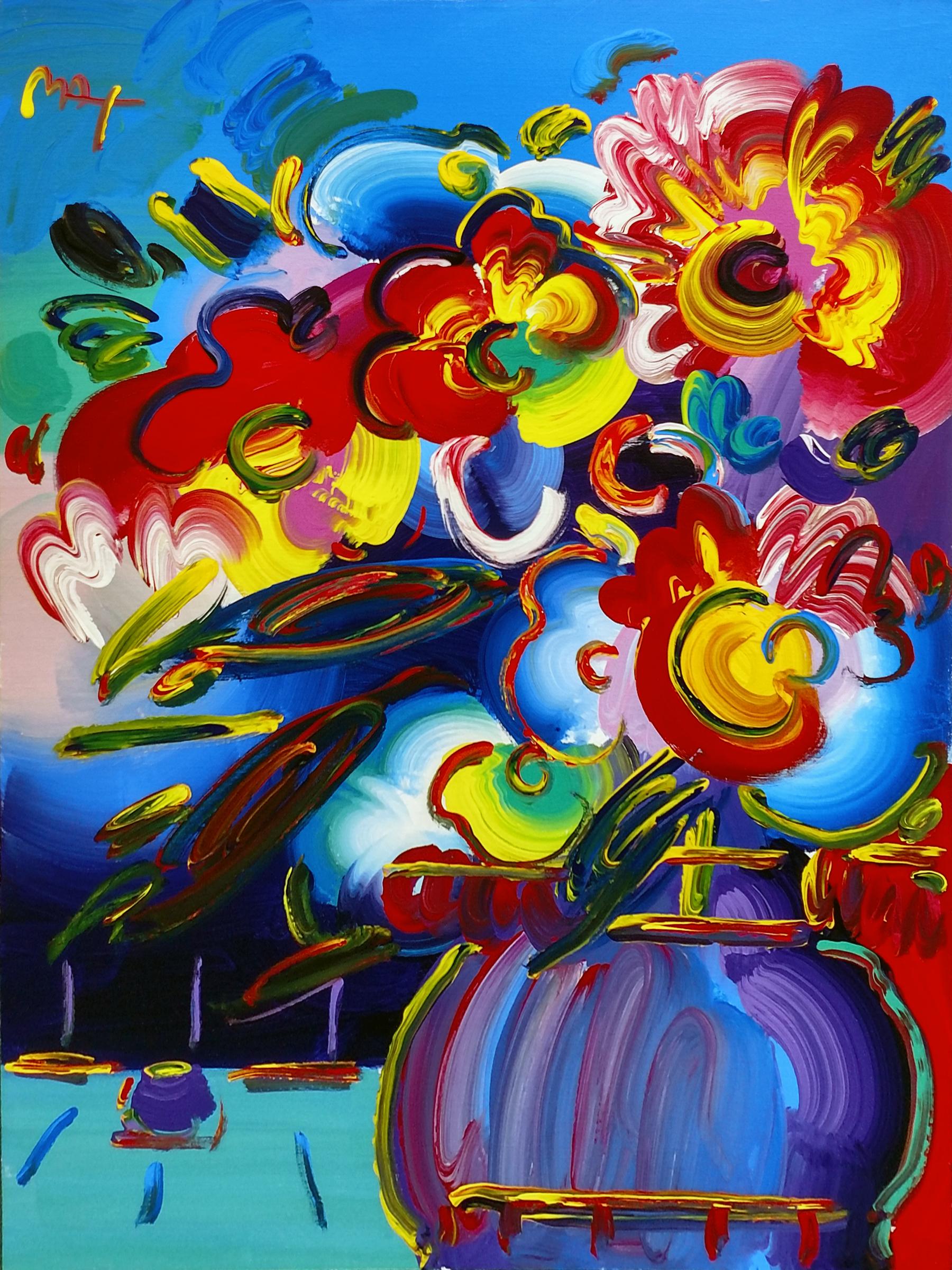 VASE OF FLOWERS SERIES 17 VER. IV #1 - Painting by Peter Max