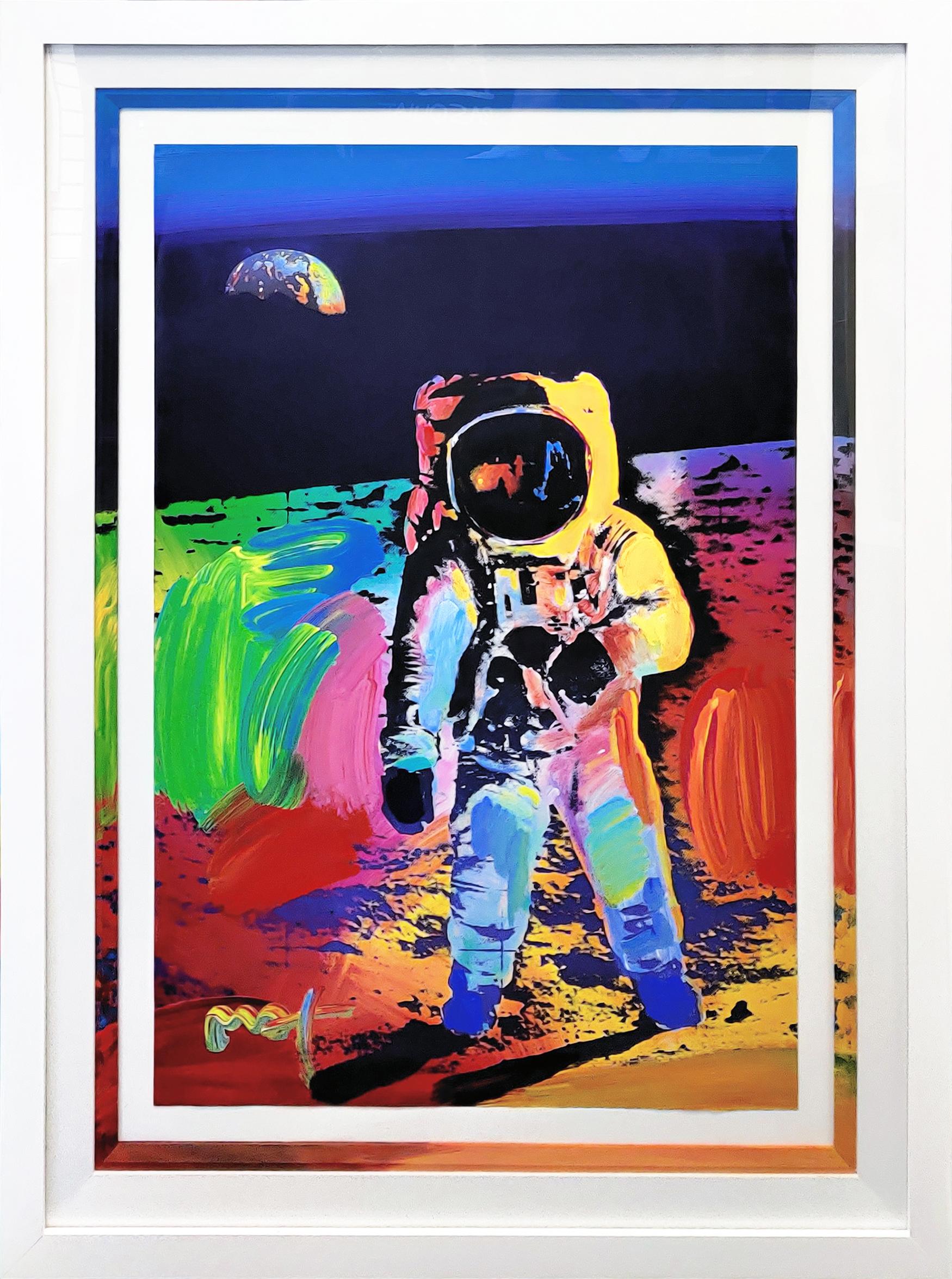 Peter Max Portrait Painting - WALKING ON THE MOON #28