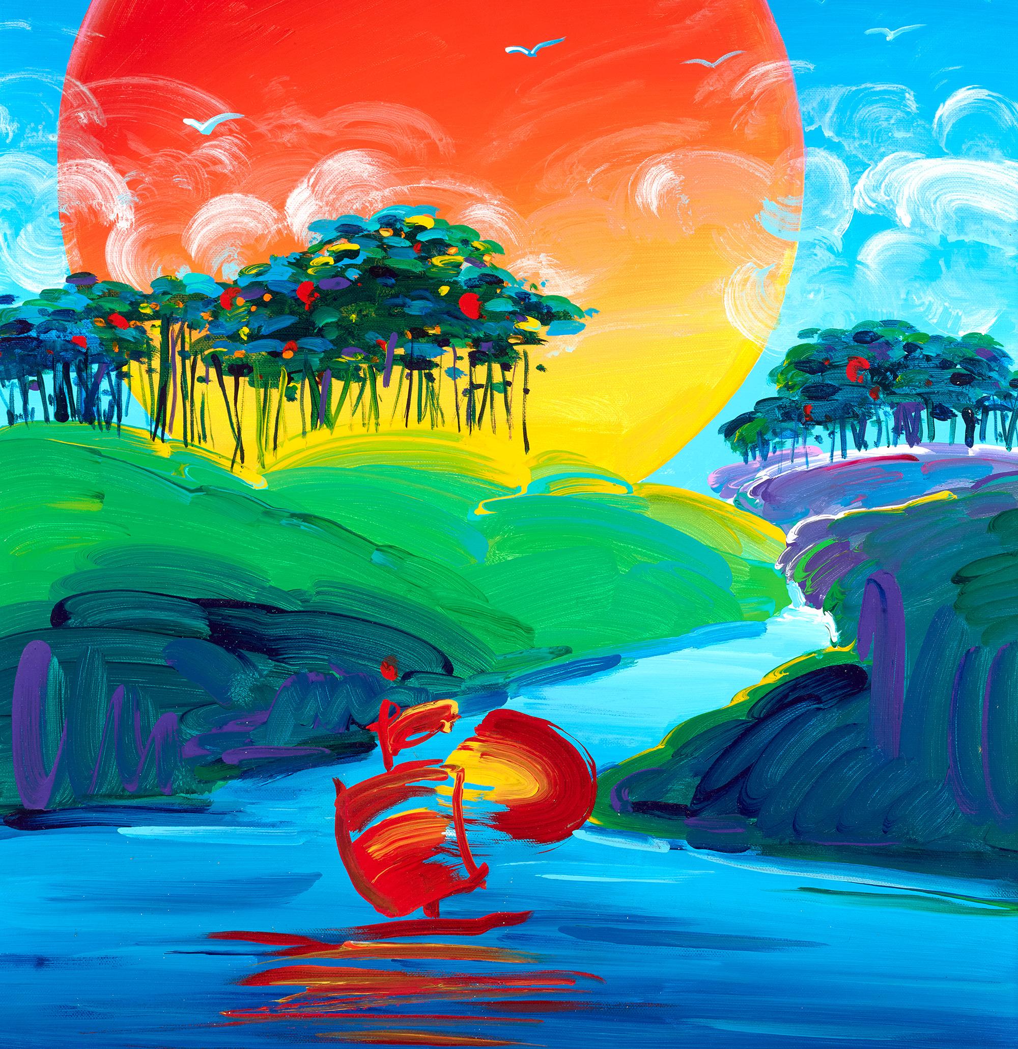 Sans frontières - Postmoderne Painting par Peter Max