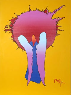 Worshipping the Sun, Large Painting by Peter Max