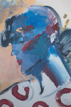 Peter Max Pencil Signed Original Artist Proof "Palm Beach Lady, 1981