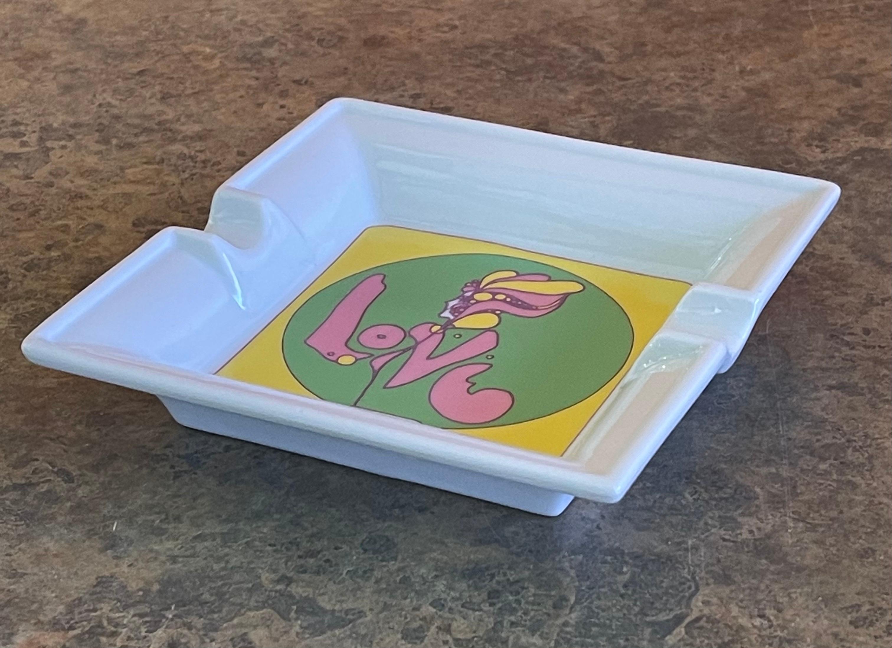 American Peter Max Pop Art Ceramic Ashtray by Iroquois For Sale