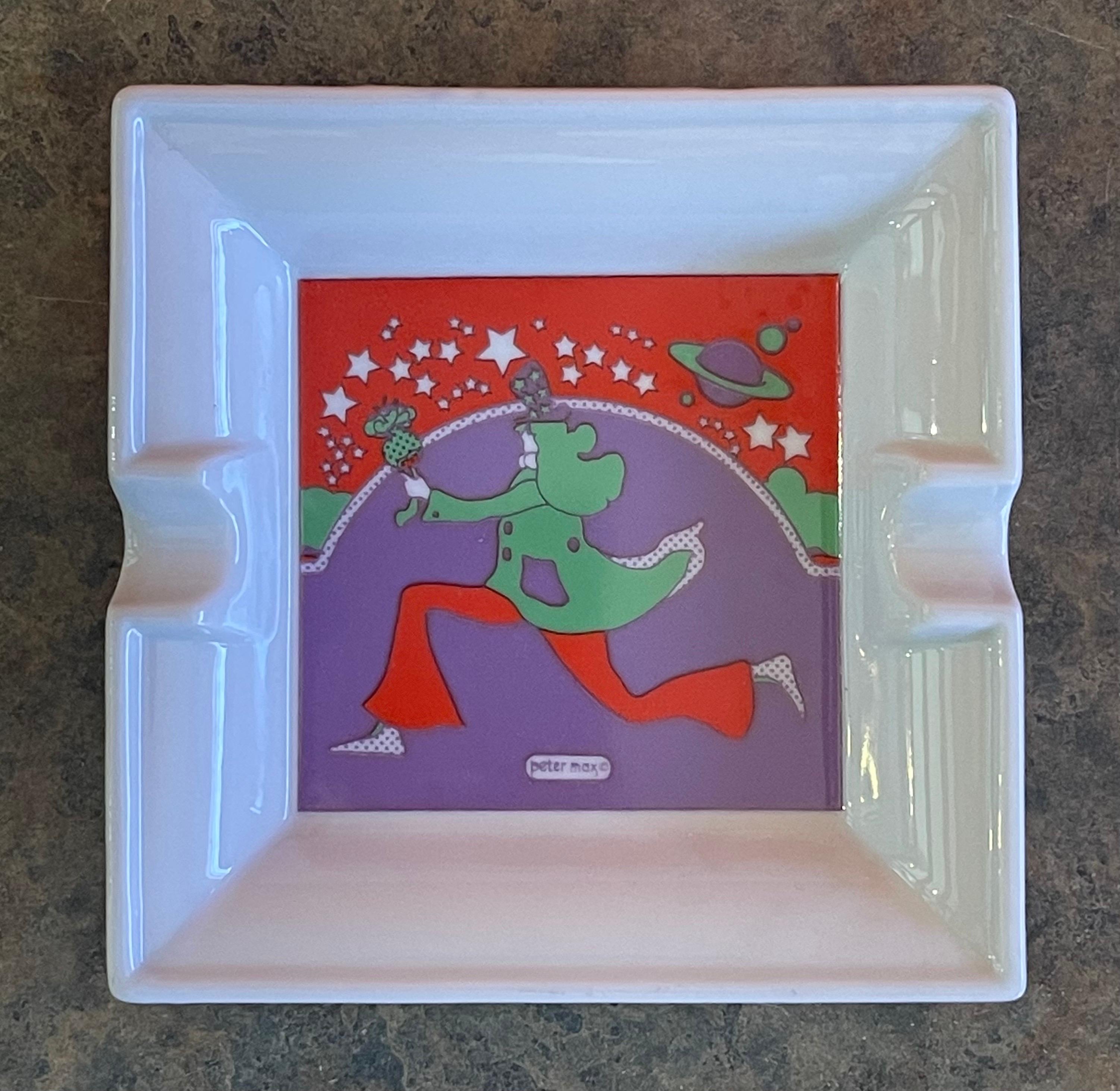 Peter Max Pop Art Ceramic Ashtray by Iroquois In Good Condition For Sale In San Diego, CA