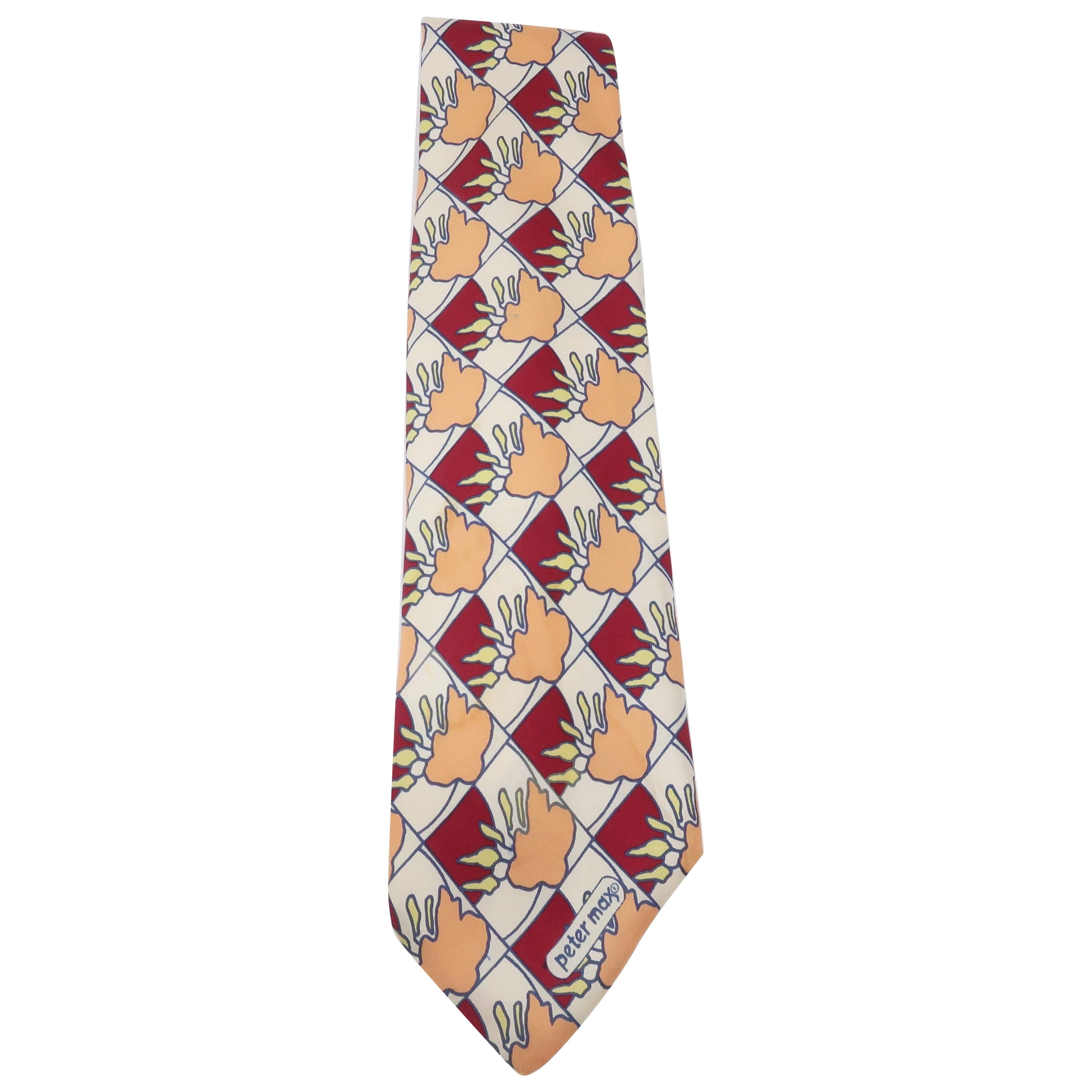 Peter Max Pop Art Italian Silk Necktie, 1960's For Sale 4