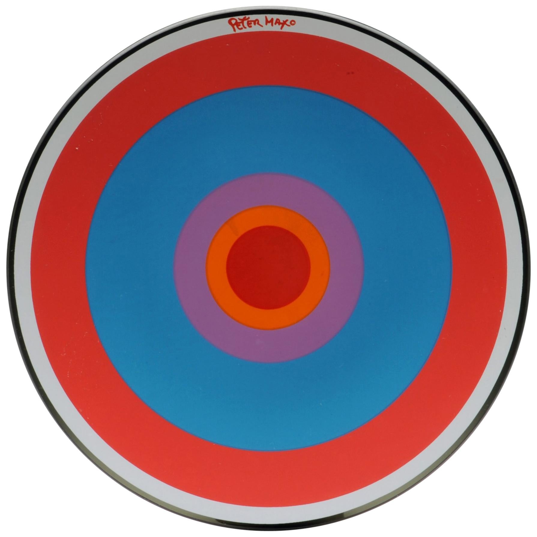 Peter Max Pop Art Mod 1960s Bullseye Glass Plate