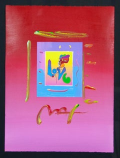 ” LOVE ” by Peter Max unique mixed media on paper