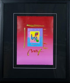 ” LOVE ” by Peter Max unique mixed media on paper