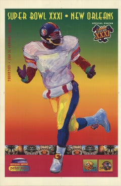 1997 After Peter Max 'Super Bowl XXXI' Pop Art Multicolor USA Offset Lithograph