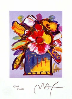 Fleurs abstraites II, lithographie en édition limitée, Peter Max, SIGNÉE