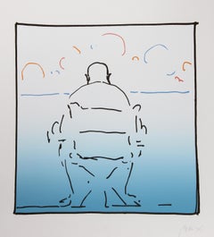 Peter Max - Alfred (Hitchcock), Psychedelic Art Lithograph by Peter Max Alfred (Hitchcock), Psychedelic Art Lithograph by Peter Max