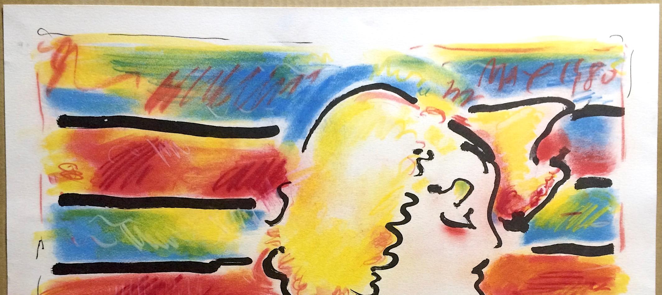Femme américaine exemplaire unique coloré à la main avec portrait au pastel en vente 1