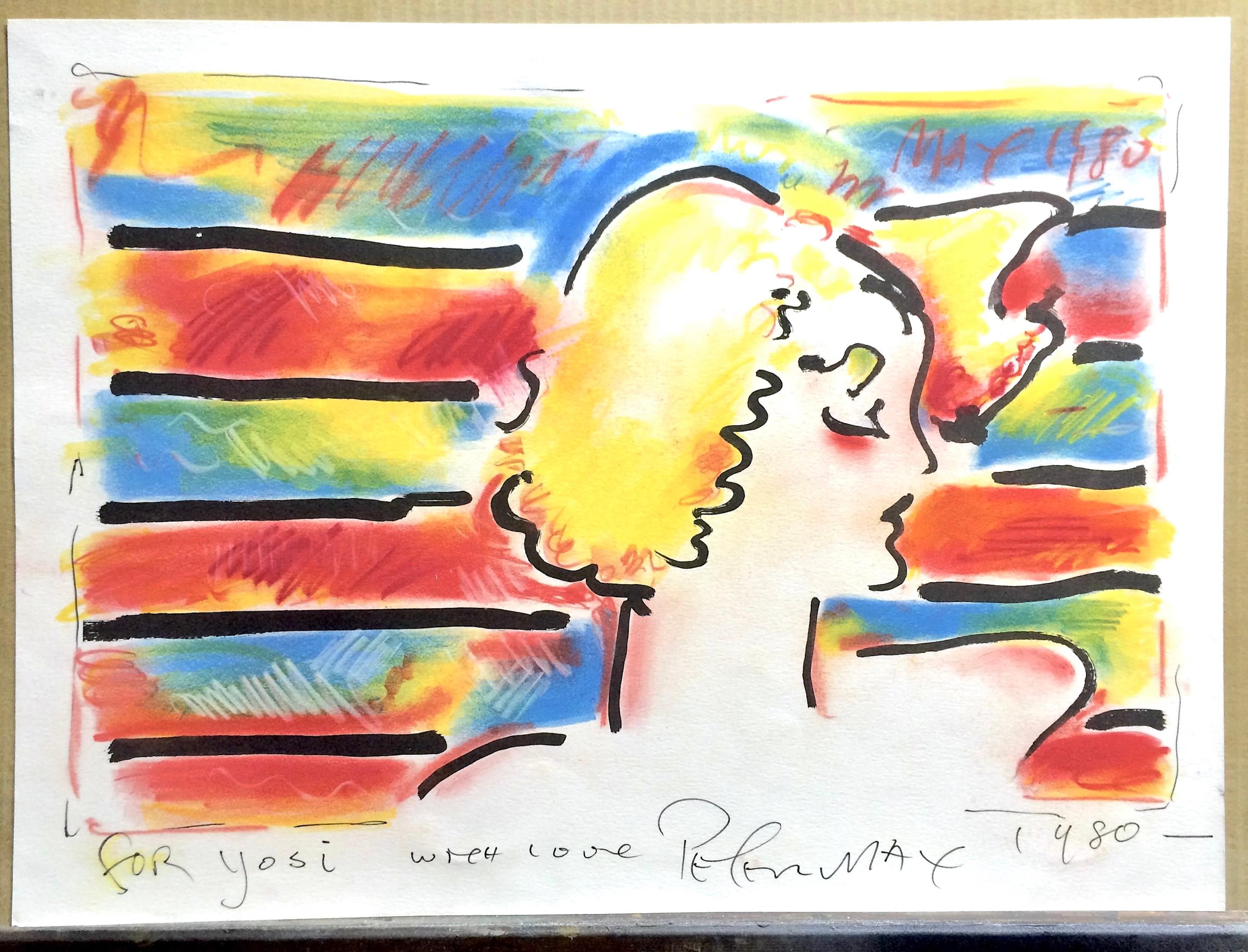 AMERICAN WOMAN Signierte, handkolorierte Lithographie mit pastellfarbenem Porträt, Unikat im Angebot 4