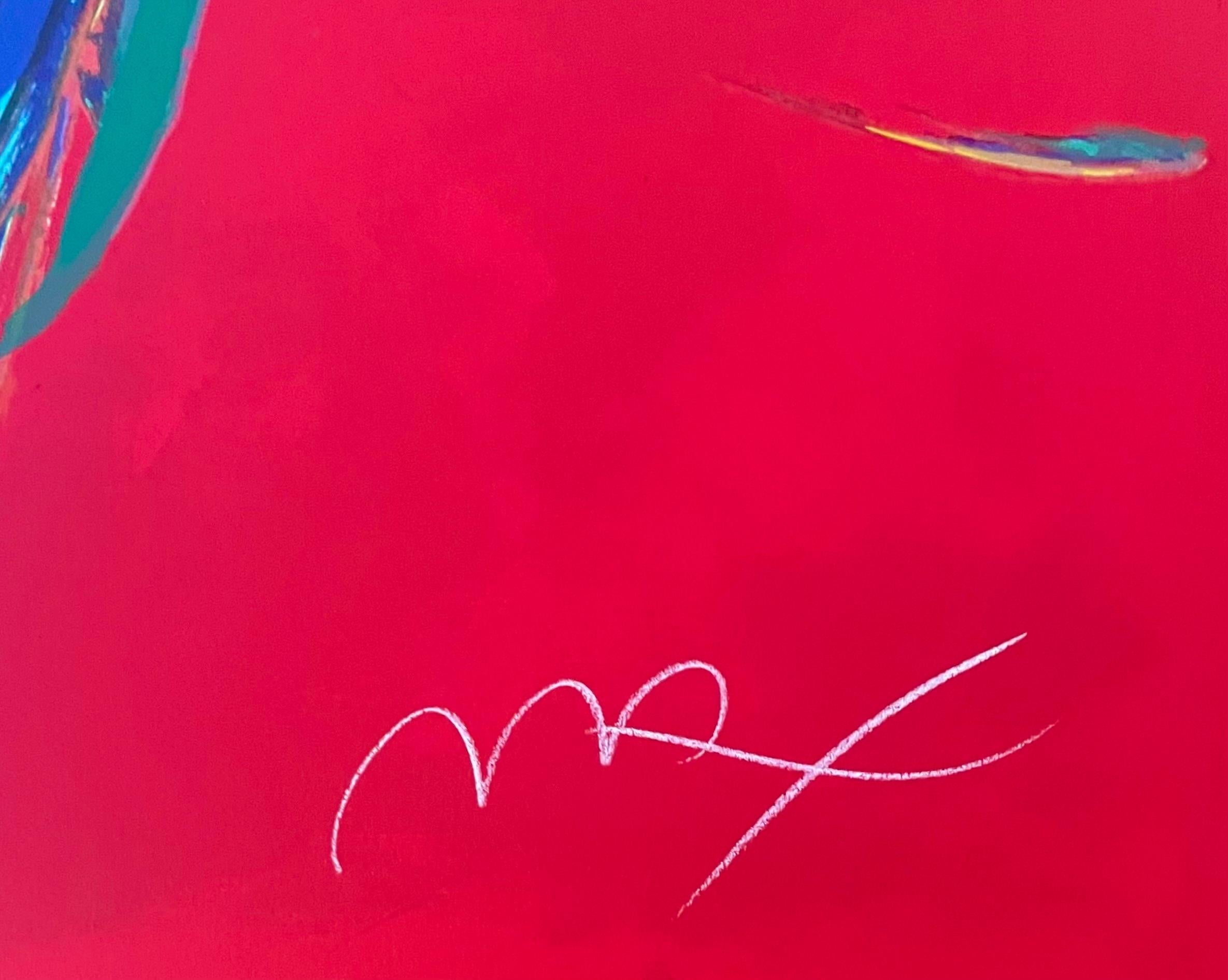 Angel, Heart on Red, Peter Max For Sale 2