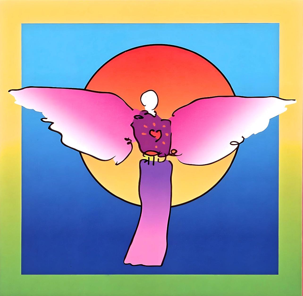 Angel with Heart on Blends, Peter Max For Sale 1
