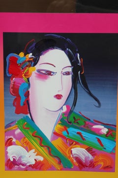 "Asia" Hand Colored Colorful Figurative Lithograph