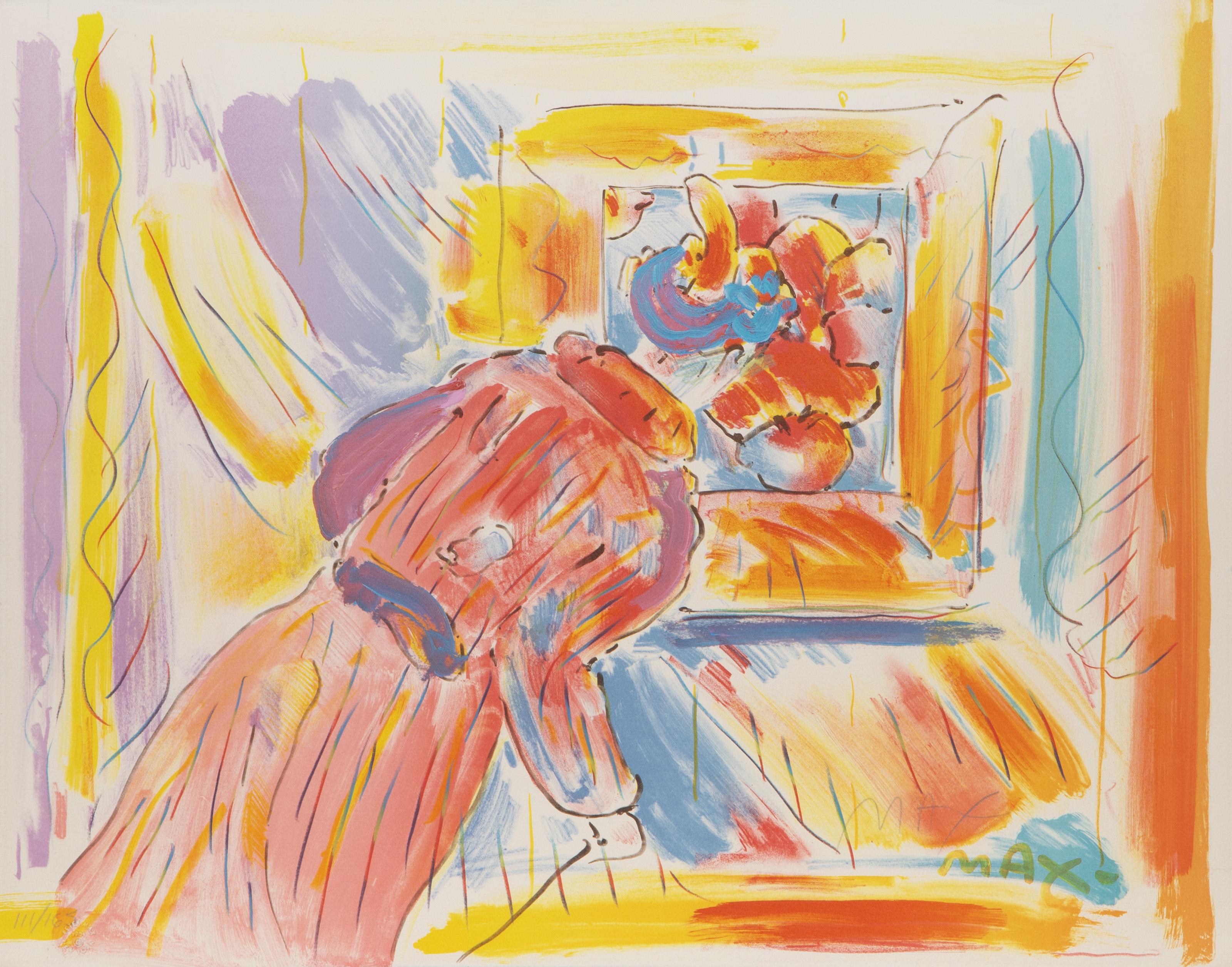 At The Picture, Pop Art Hand-Colored Lithograph by Peter Max