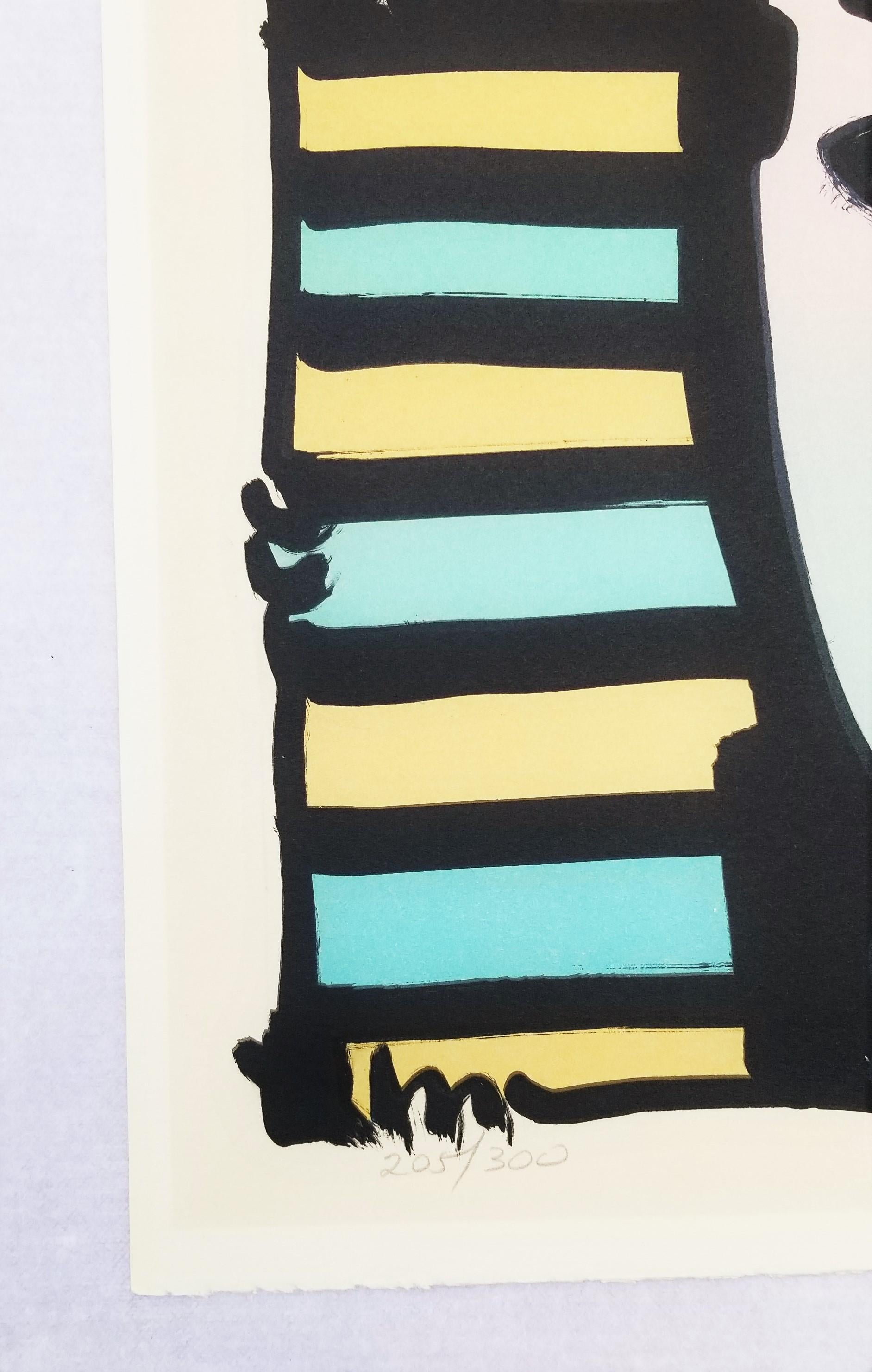 Homme aztèque /// Portrait de Peter Max Pop Art Fantaisie colorée Lithographie Modern Art en vente 3