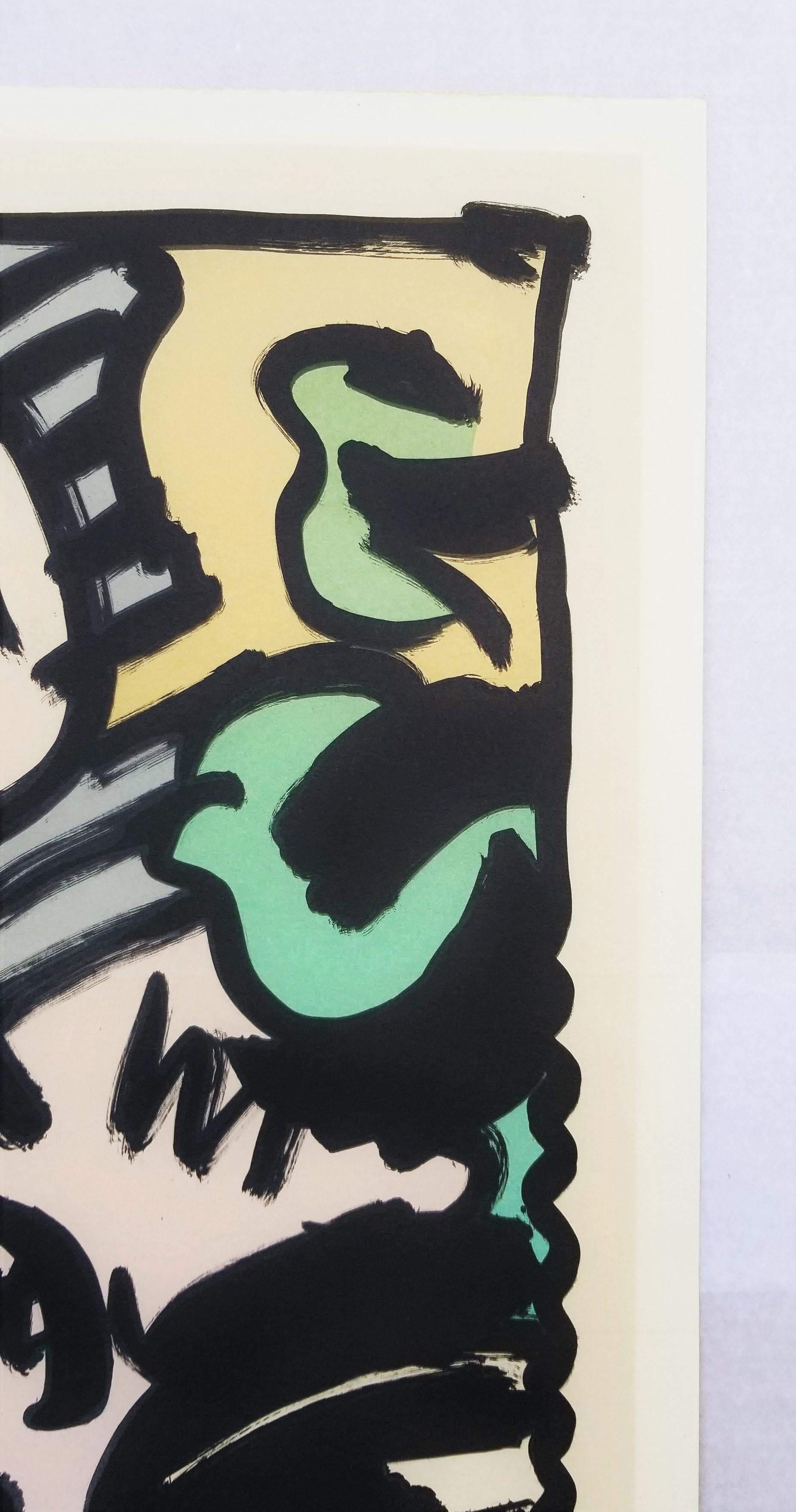 Homme aztèque /// Portrait de Peter Max Pop Art Fantaisie colorée Lithographie Modern Art en vente 5