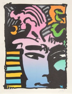 Aztec Man, Pop Art Lithograph by Peter Max