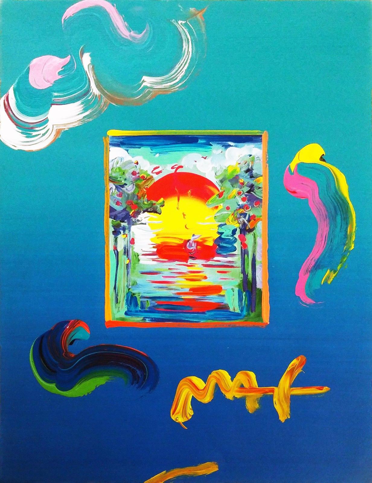 BETTER WORLD (OVERPAINT) - Mixed Media Art by Peter Max