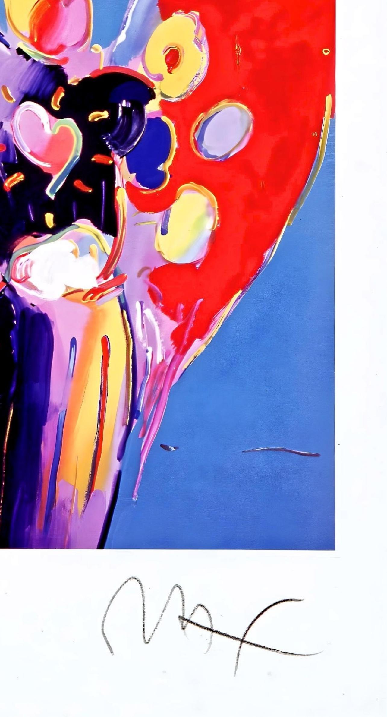 Blue Angel With Heart, Peter Max For Sale 5