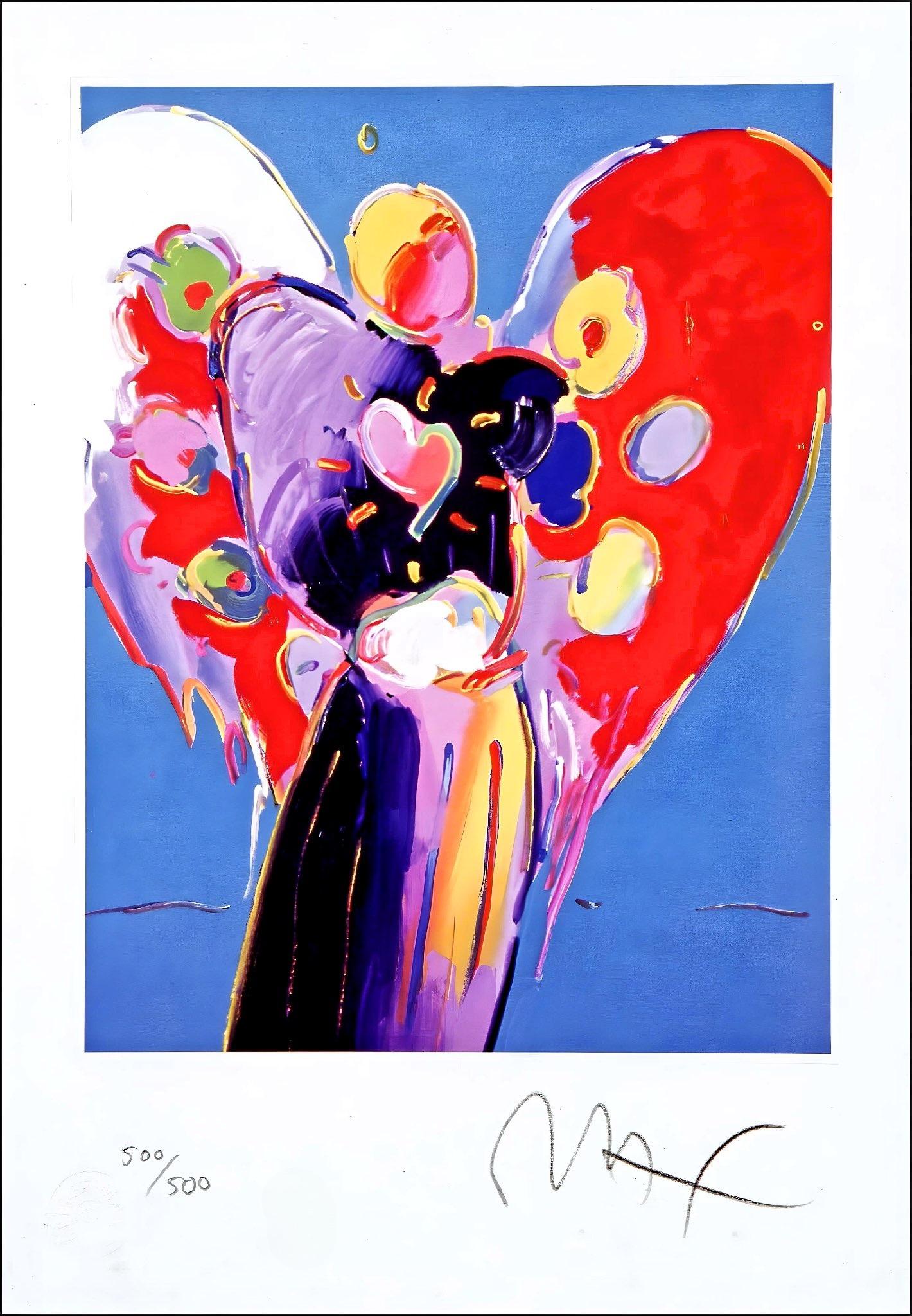Blue Angel With Heart, Peter Max For Sale 6
