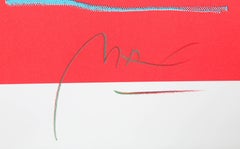 Blue Vase, Framed Lithograph by Peter Max