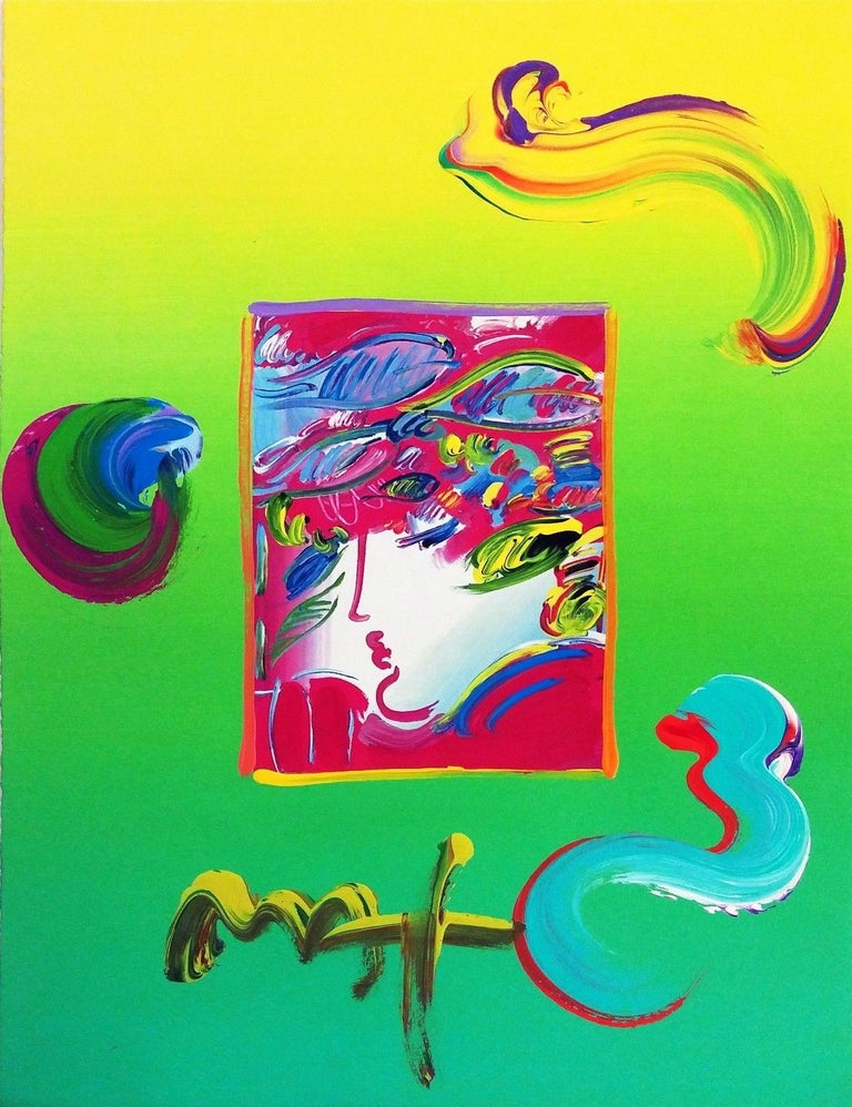 BLUSHING BEAUTY (OVERPAINT) - Mixed Media Art by Peter Max
