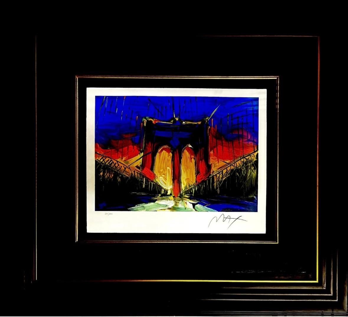 Print Peter Max - "Pont de Brooklyn"