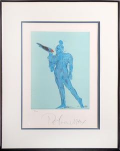 "Circus Performer with Bird", 1976 Lithograph by Peter Max